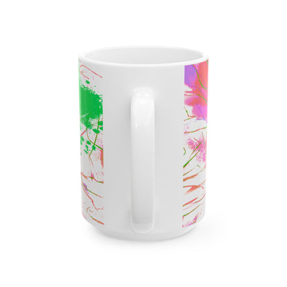 Joyful Landscapes Ceramic Mug in Purple and Green, 11oz, 15oz.