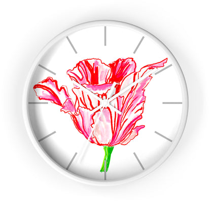 Tulip Love Wall Clock Red Tulip