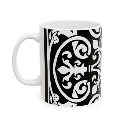 Scrollwork Ceramic Mug Black
