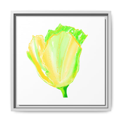 Dancing Tulips Matte Canvas, Framed (Multi-color) Yellow Green