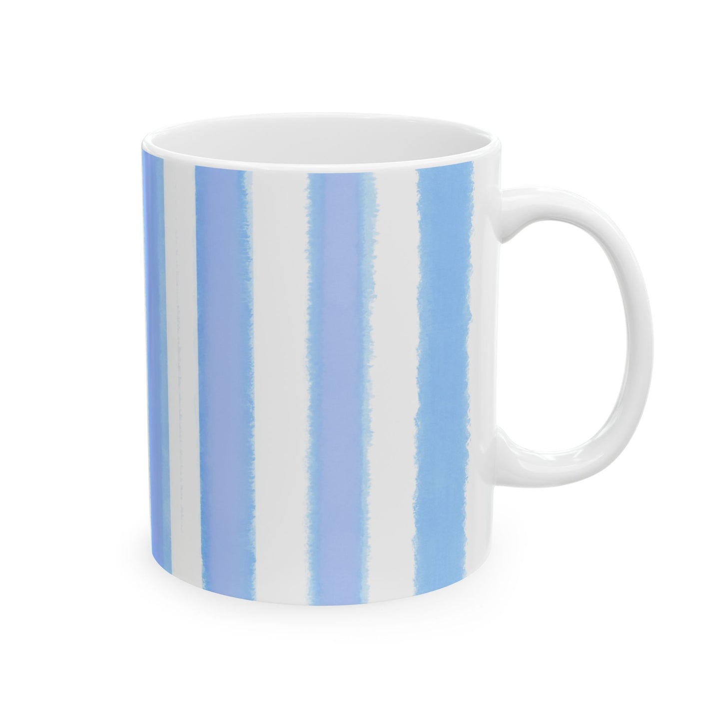 Watercolor Stripes Ceramic Mug Periwinkle