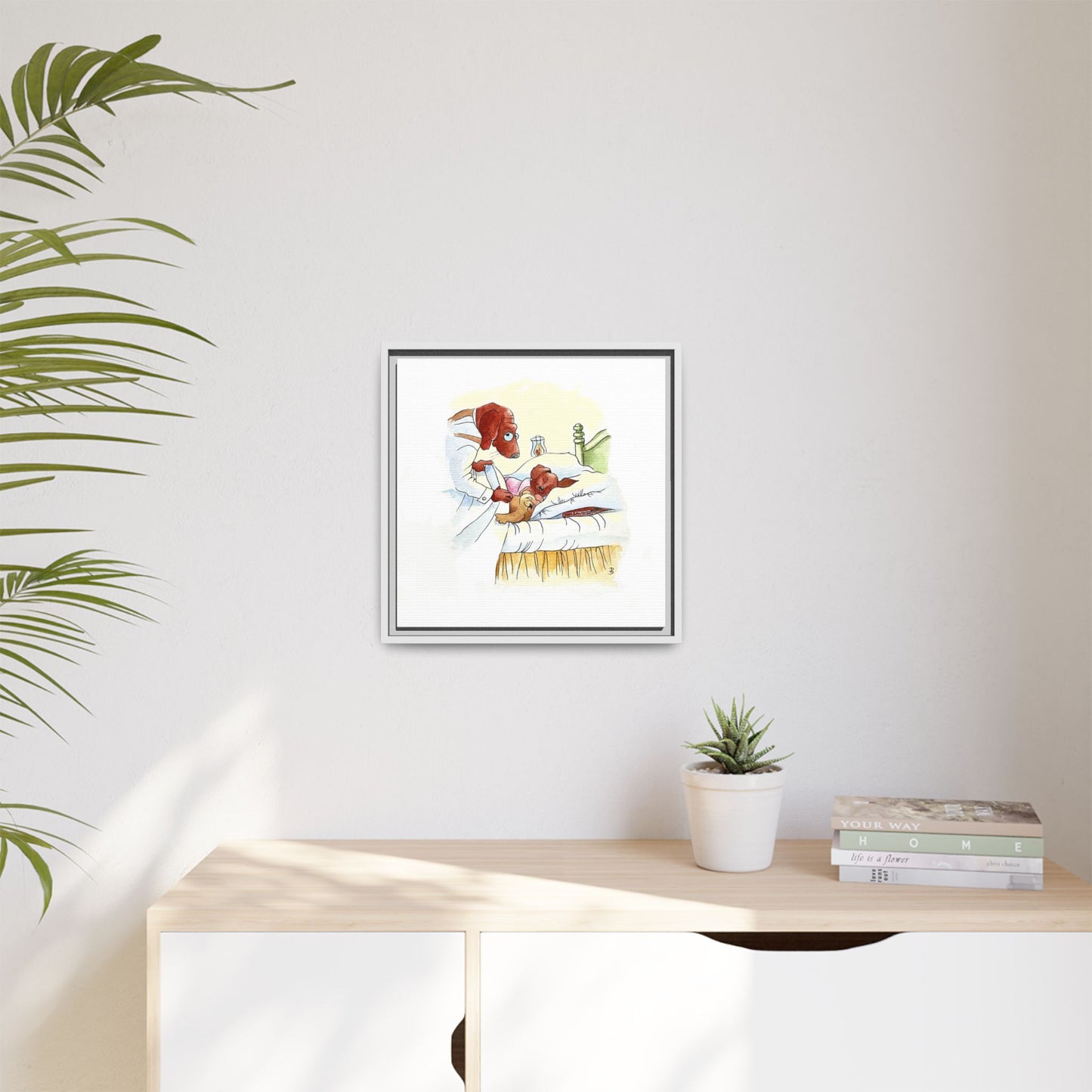 Dogi Fun Matte Canvas Framed