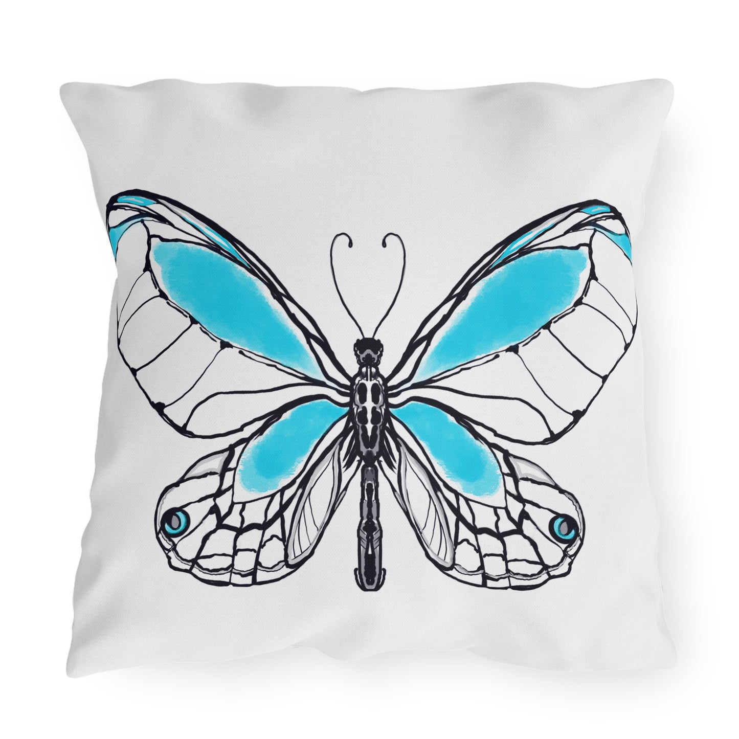 Outdoor Pillows Lulu Butterflies Aqua