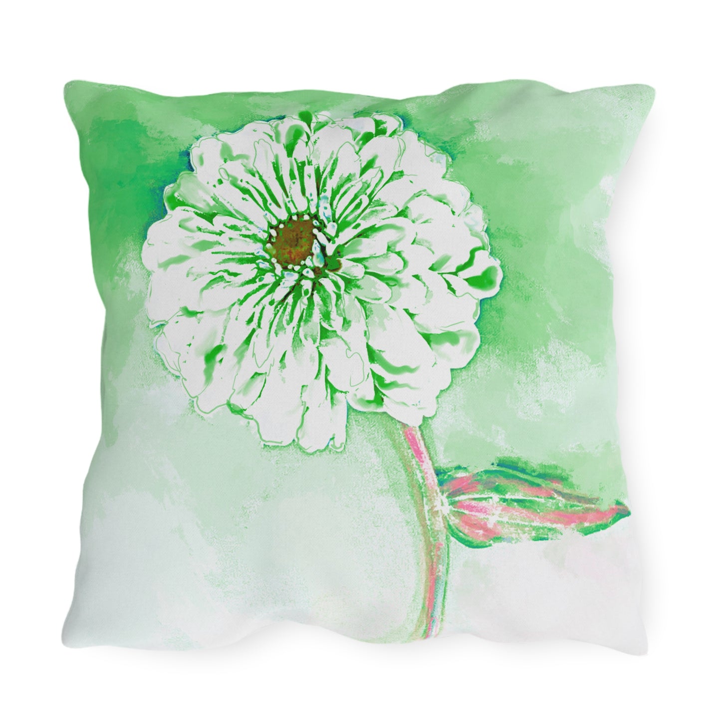 Outdoor Pillows Abstract Zinnia Color Story Green