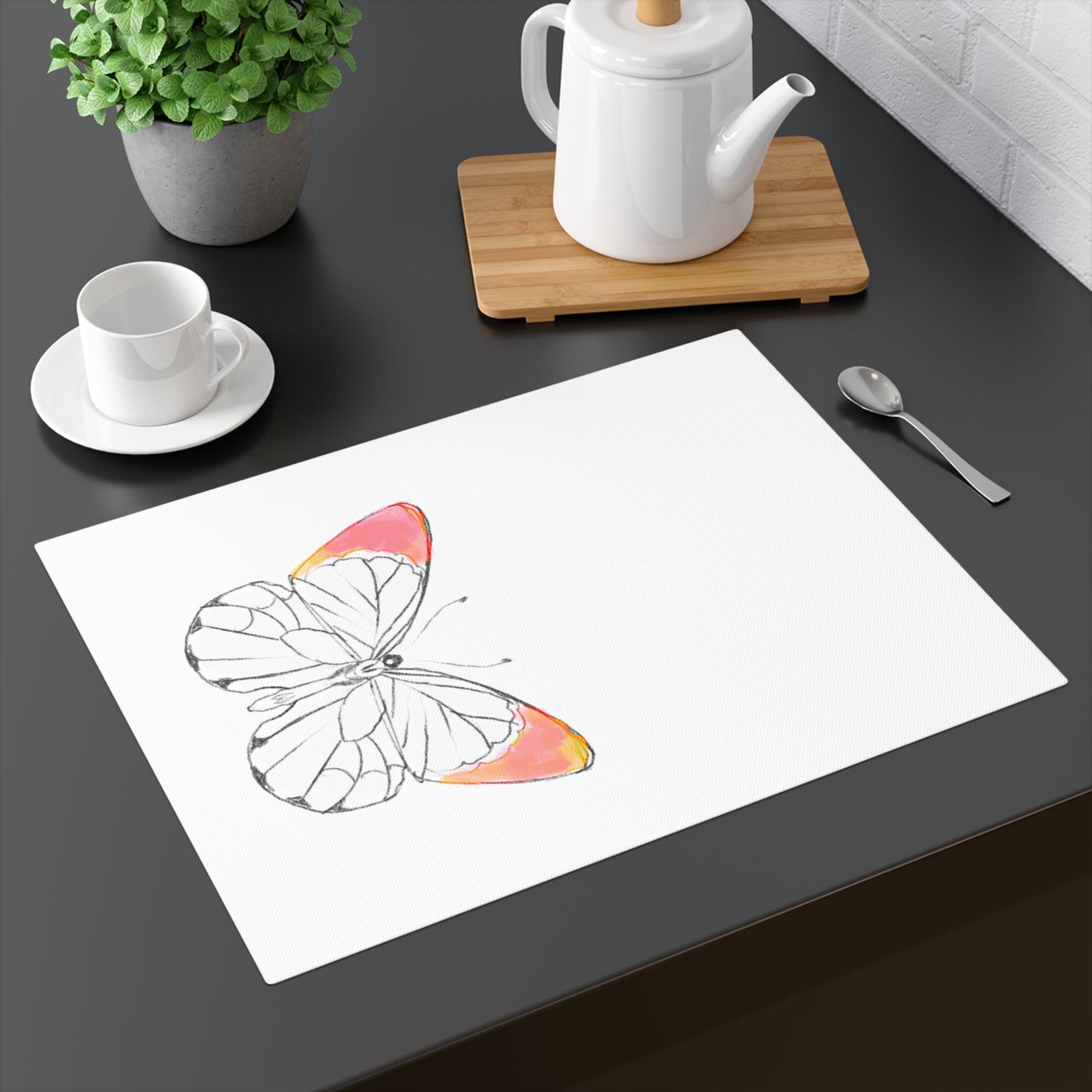 Placemat, 1pc Lucy Butterfly Coral