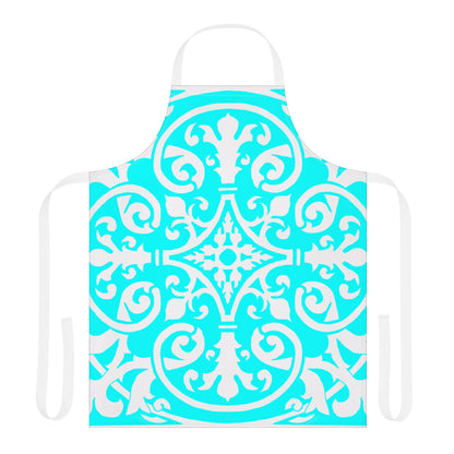 Scrollwork Apron Aqua