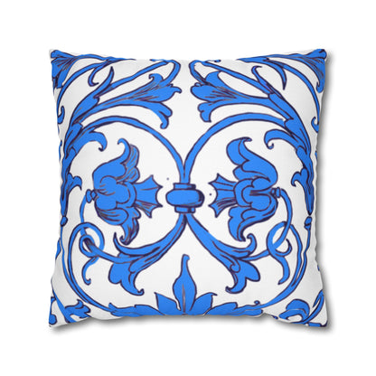 Blue and White Porcelain Square Pillowcase