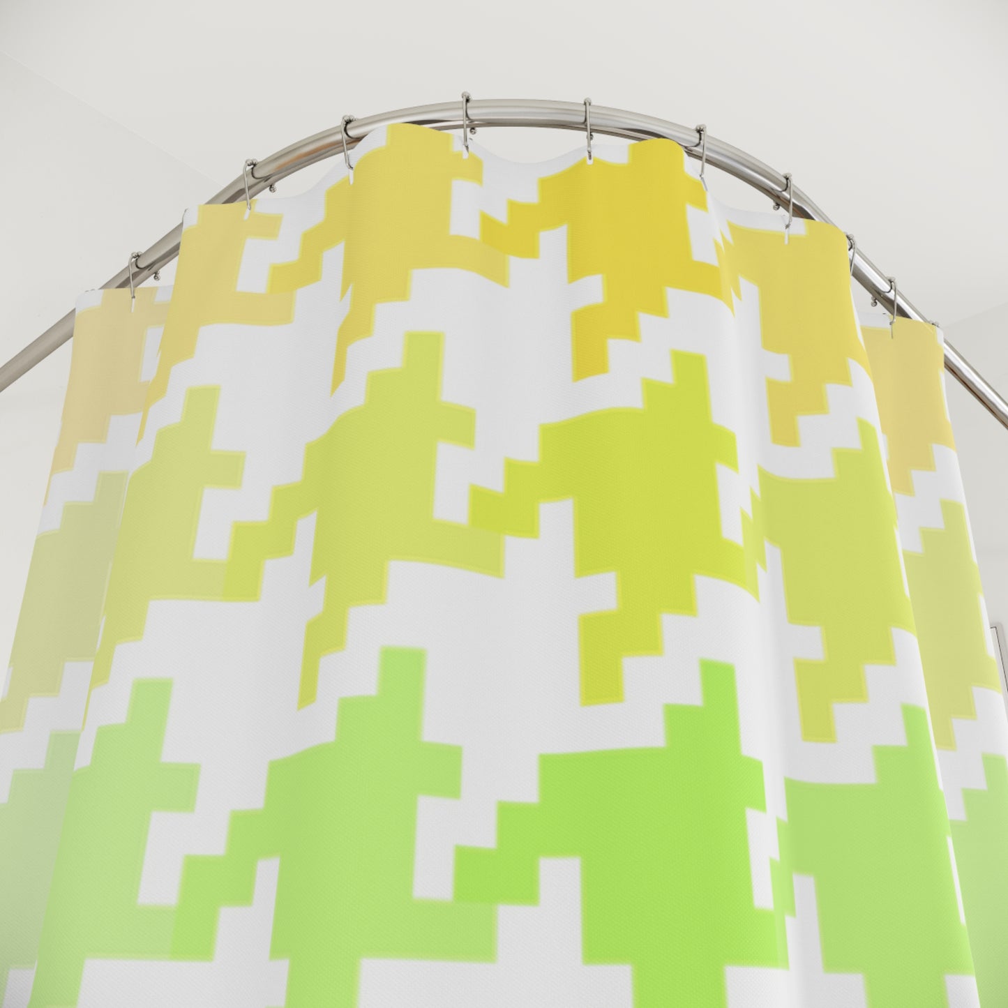 Houndstooth Fun Shower Curtains Yellow/green