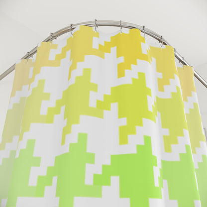 Houndstooth Fun Shower Curtains Yellow/green