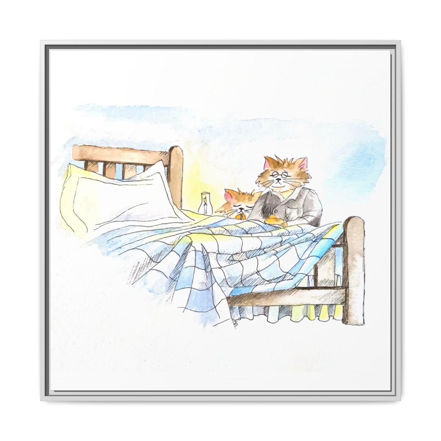 Kitty Fun Matte Canvas Framed