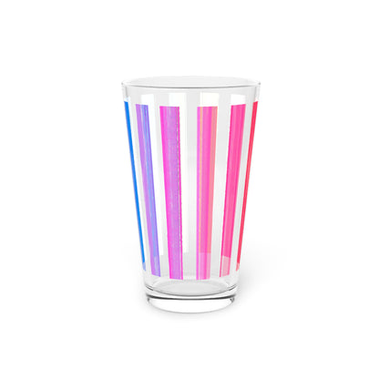 Watercolor Stripes Pint Glass, 16oz
