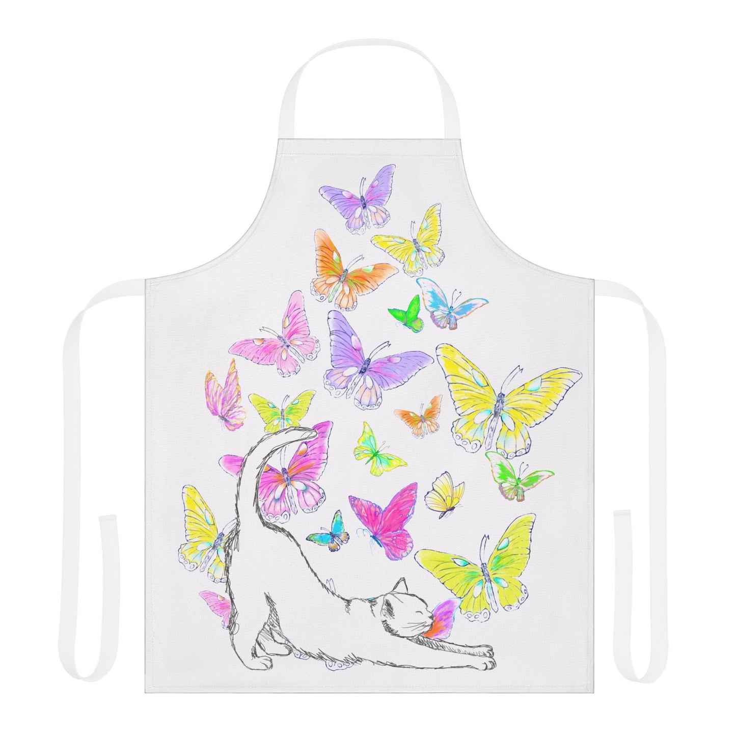 Kitty Flutter Apron, 4-Color Straps