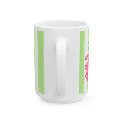 Dancing Tulips Mug Green Raspberry