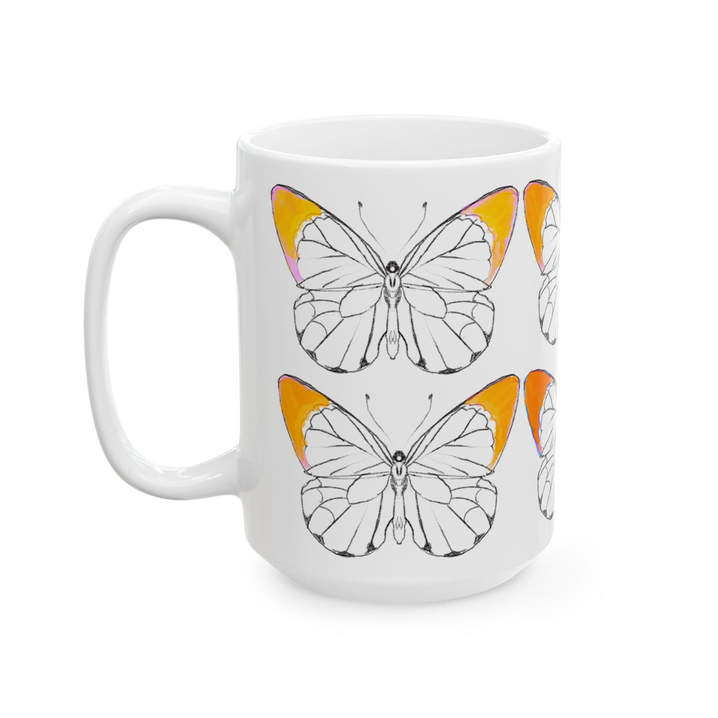 Chroma Ceramic Mug, (11oz, 15oz) Orange