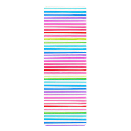 Rubber Yoga Mat All About Watercolor Stripes