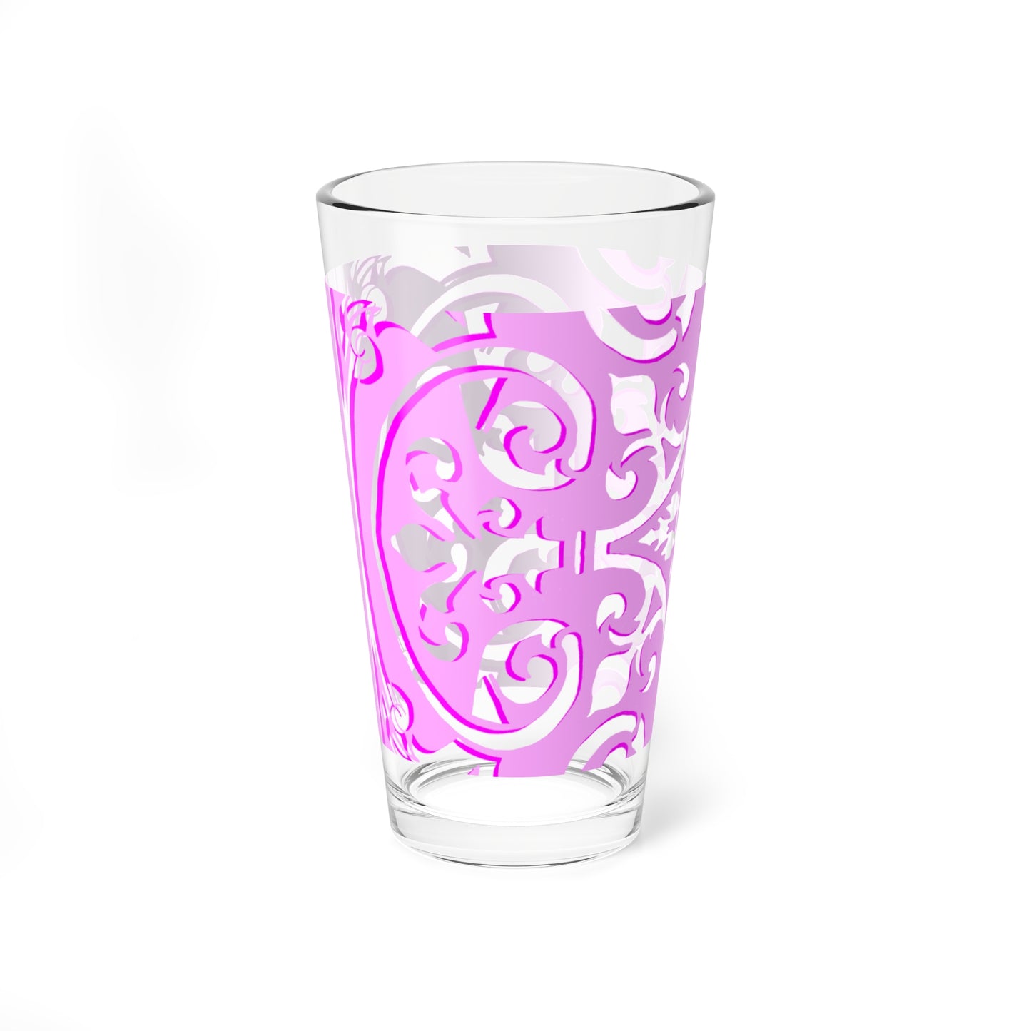 Mixing Glass, 16oz Scrollwork Art