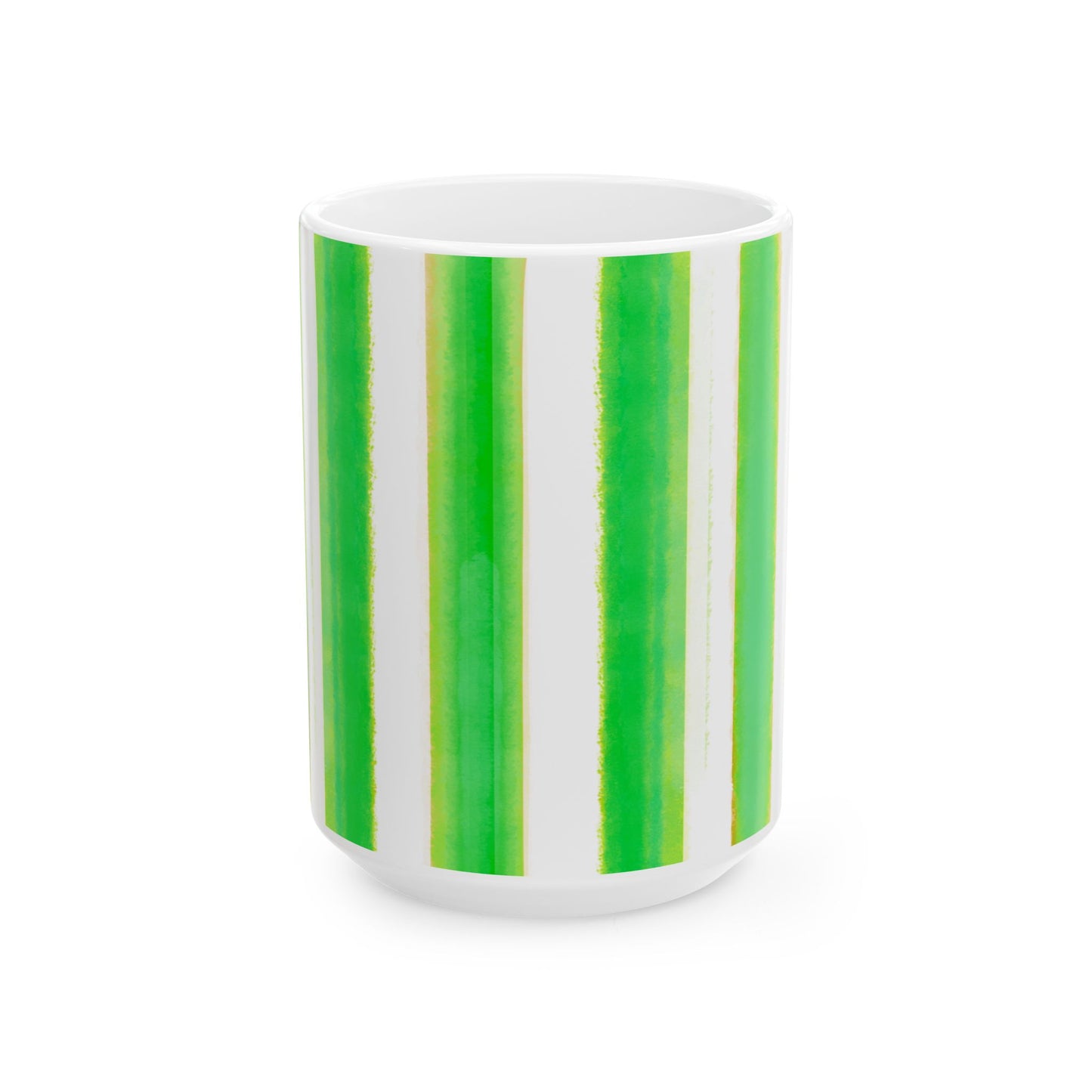 WatercolorStripes Ceramic Mug Dark Green