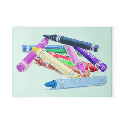 Glass Cutting Board. Crayon Cut-Up