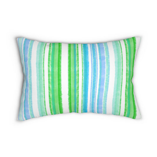 Pillows Spun Polyester Lumbar Watercolor Stripes