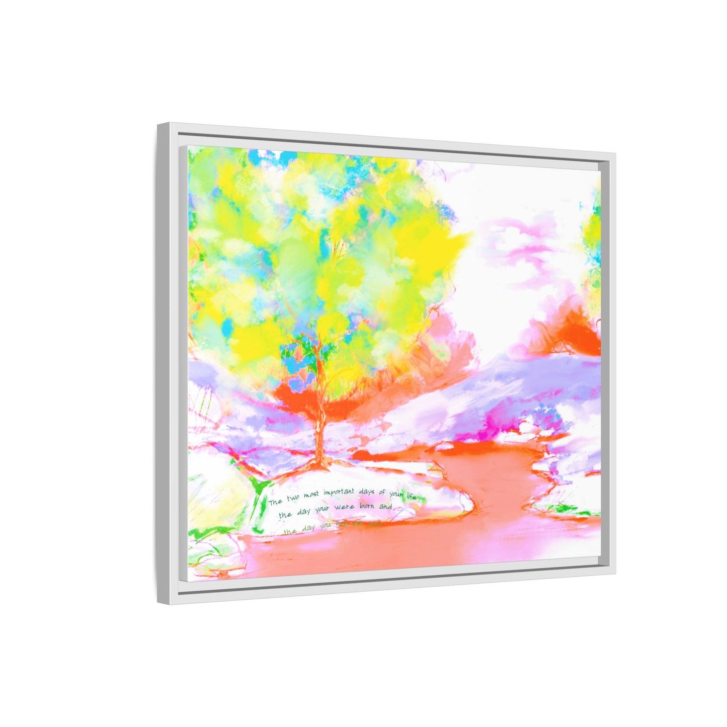 Inspirational Landscapes  Matte Canvas, Framed (Multi-color) Mark Twain Quote