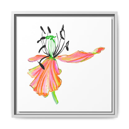 Dancing Tulips Matte Canvas, Framed (Multi-color) Orange
