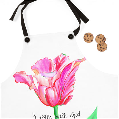 Vibrant Tulips Apron Little with God is Much Thomas Brooks