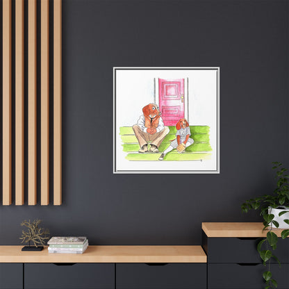 Dogi Fun Matte Canvas Framed