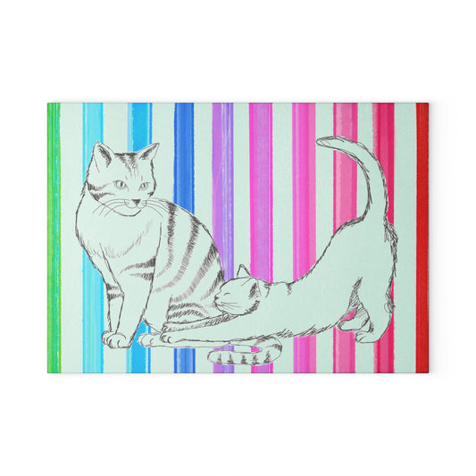 Kitty Fun Glass Cutting Board