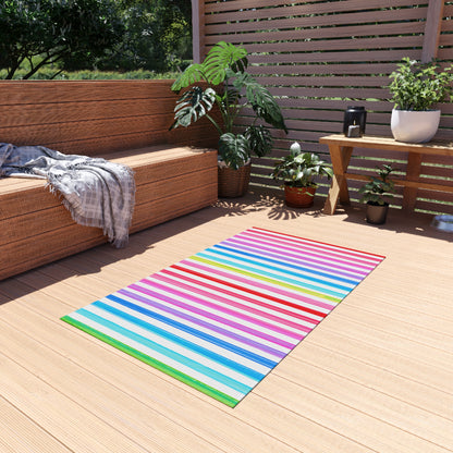 Indoor/Outdoor Rugs Magic of Watercolor Whimsy Stripes