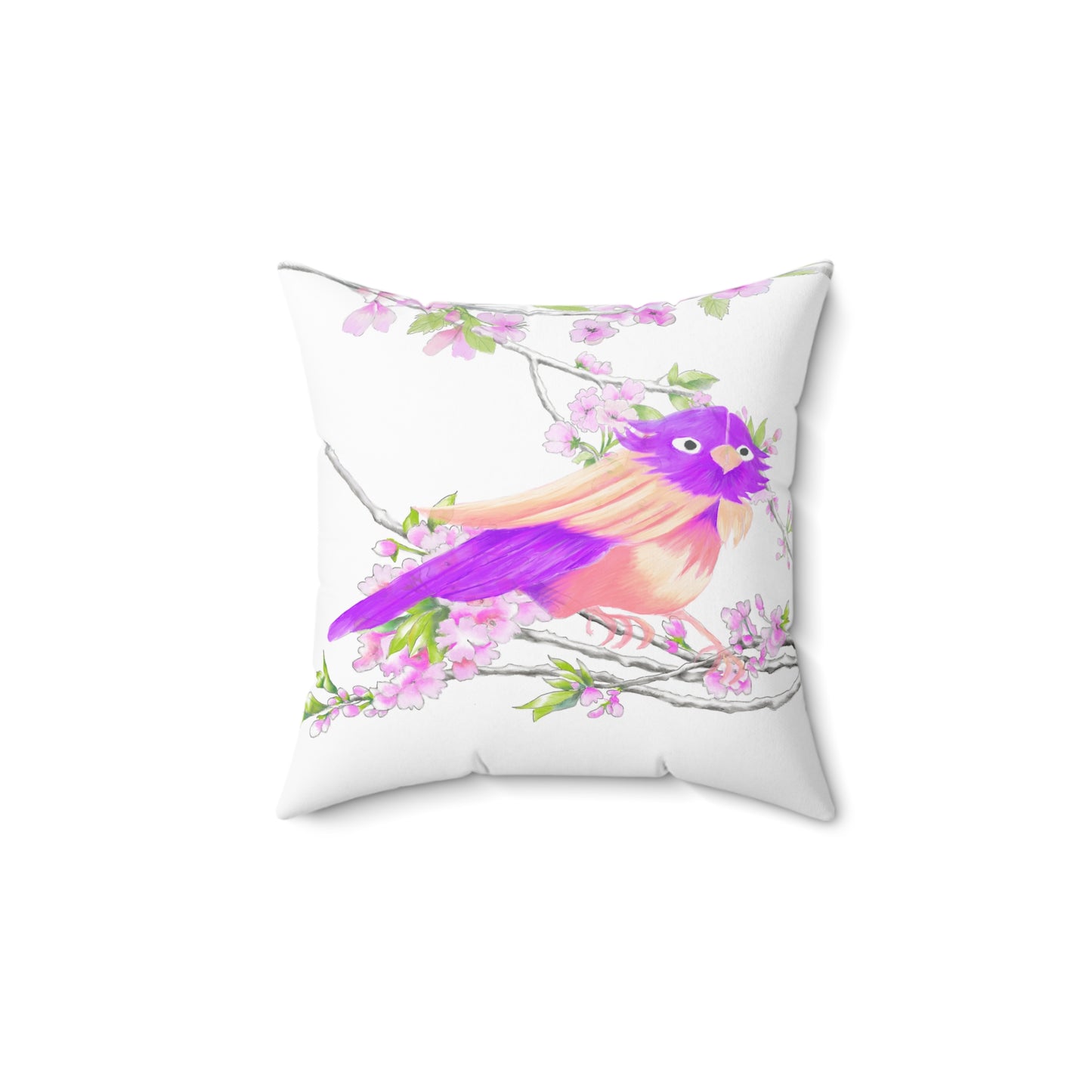 Jolly Birds Spun Polyester Square Pillow