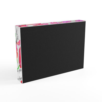 Art Decor Dancing Tulips Acrylic Art Block   3 Red-Pink Tulip  Repentance is a daily duty