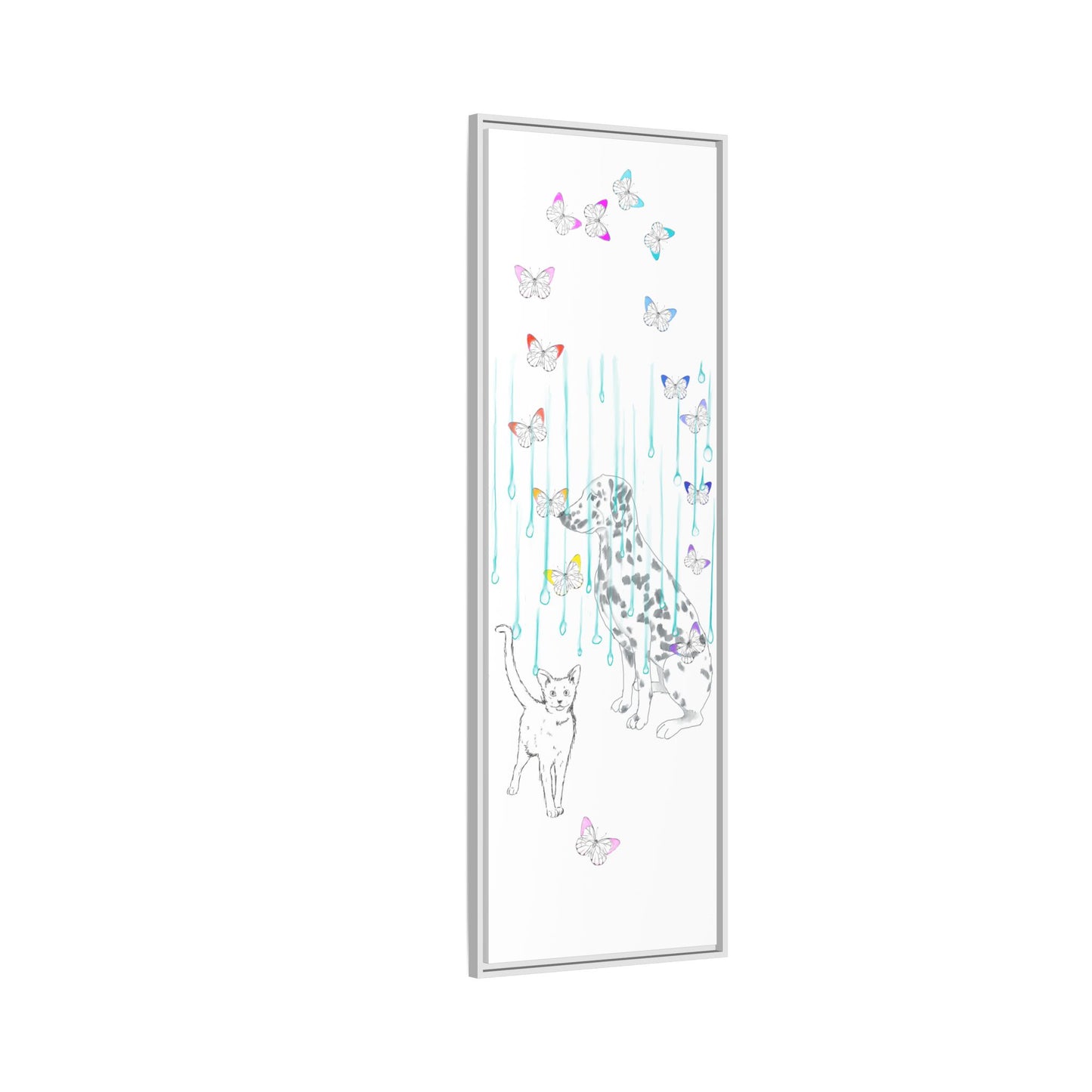 Butterfly Chroma Rain and Shine Matte Canvas, Framed (White)