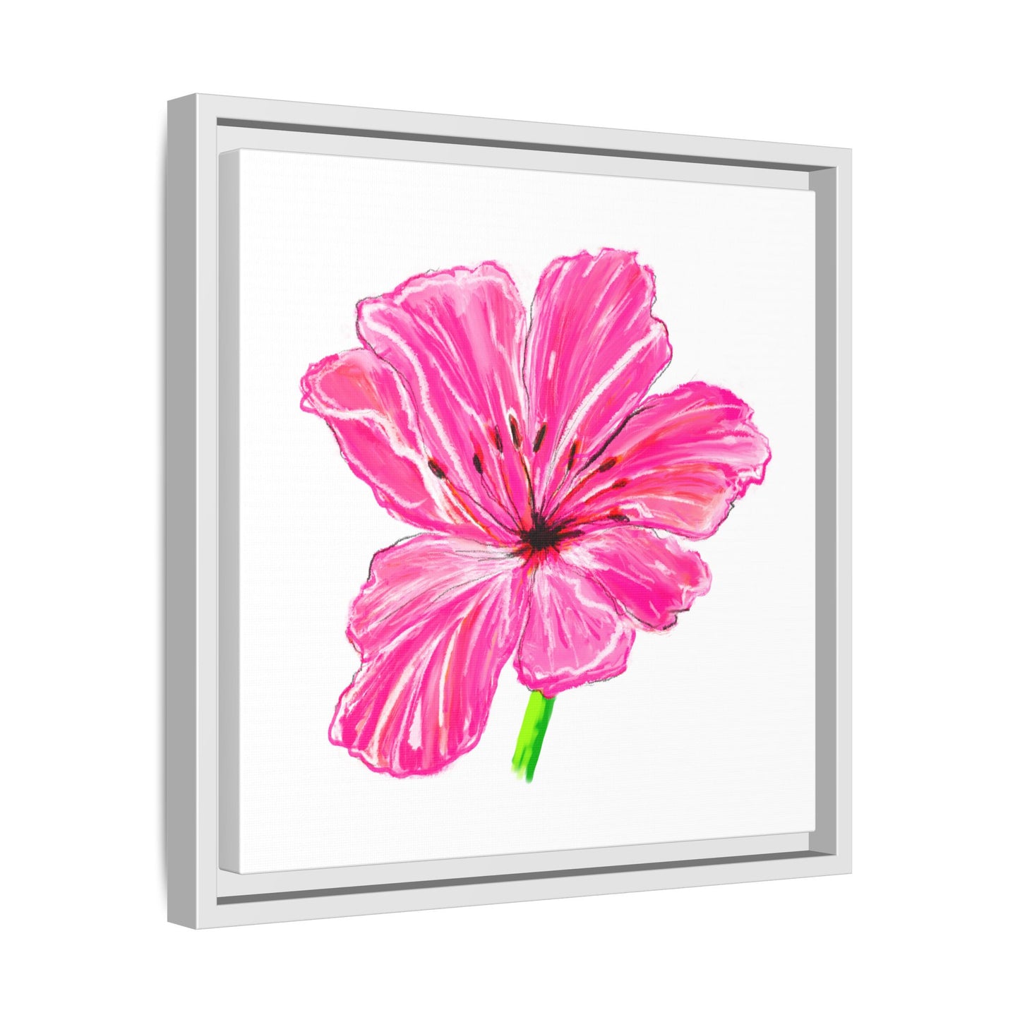 Dancing Tulips Matte Canvas, Framed Warm Pink