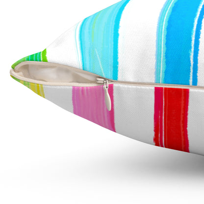 Square Pillow Watercolor Stripes