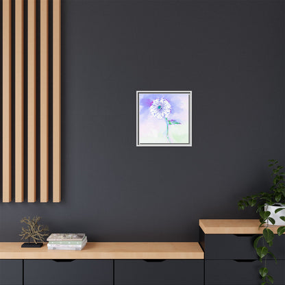 Zinnia Color Splash Matte Canvas Periwinkle Framed