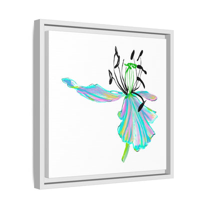 Dancing Tulips Matte Canvas, Framed (Multi-color) Aqua Blue