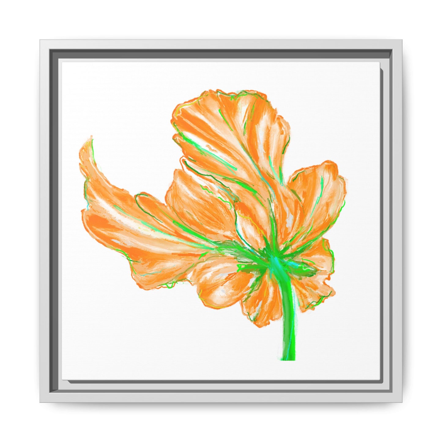 Dancing Tulips Matte Canvas, Framed (Multi-color) Orange
