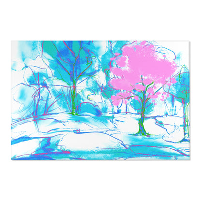 Joyful Landscapes Indoor Area Rug, Blue and Pink