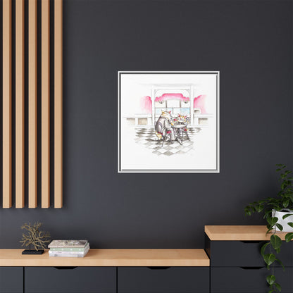 Kitty Fun Matte Canvas Framed