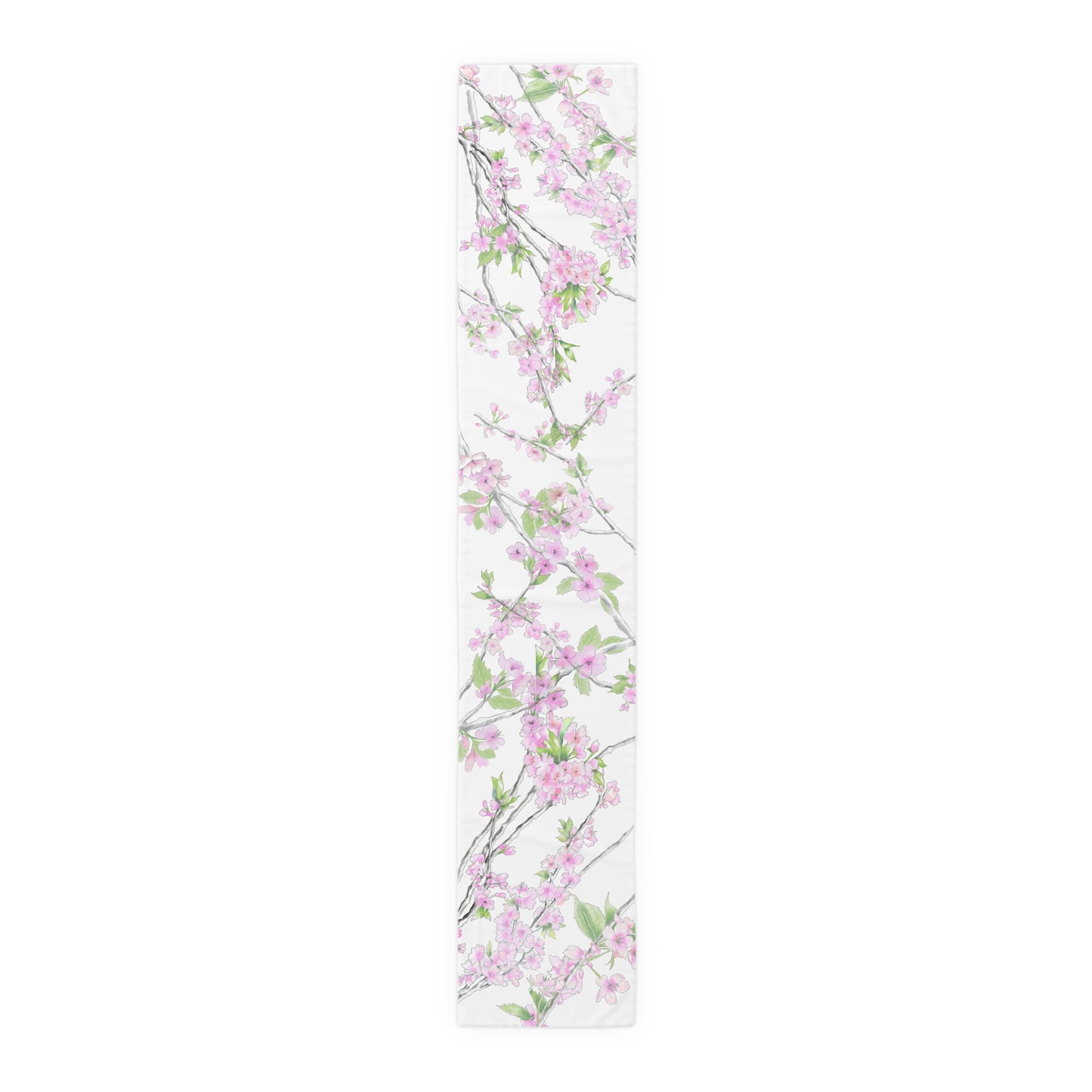 Butterfly Blossom Romp Table Runner (Cotton, Creamy White, Poly, Bright White) 16"x 90"