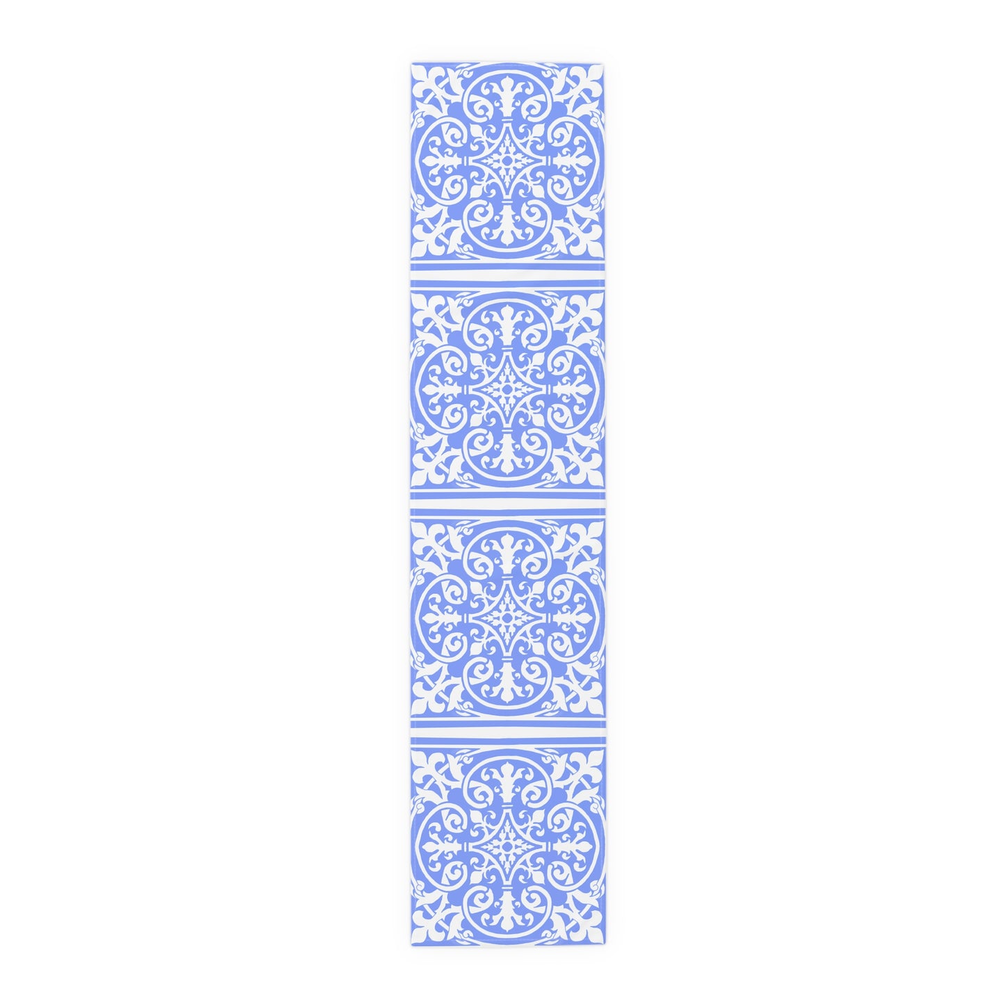 Table Runner (Cotton or Poly) Blue & White Classic Design