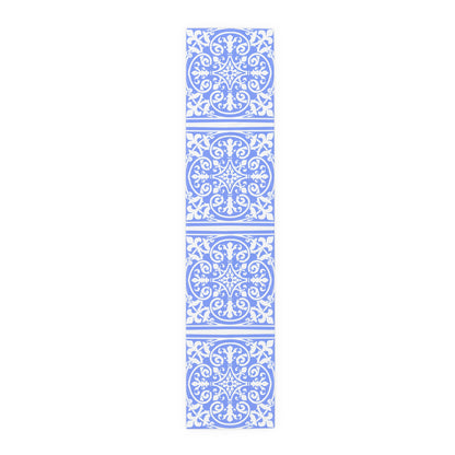 Table Runner (Cotton or Poly) Blue & White Classic Design