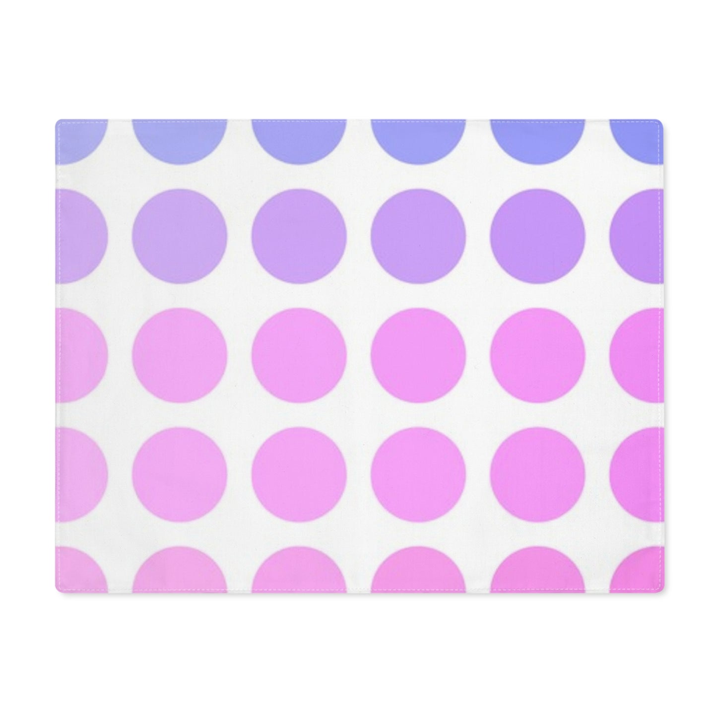 Polka Dot Joy Cotton Twill Placemat, Lilac/Pink, Creamy White Fabric Background