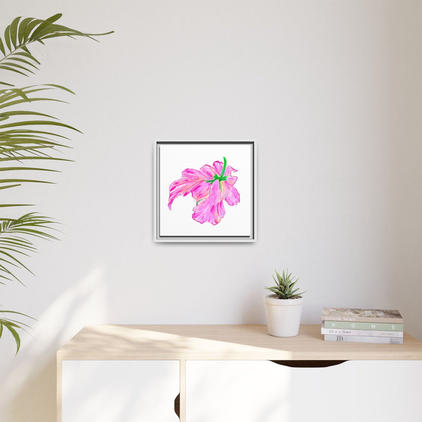 Dancing Tulips Matte Canvas, Framed (Multi-color) Pink
