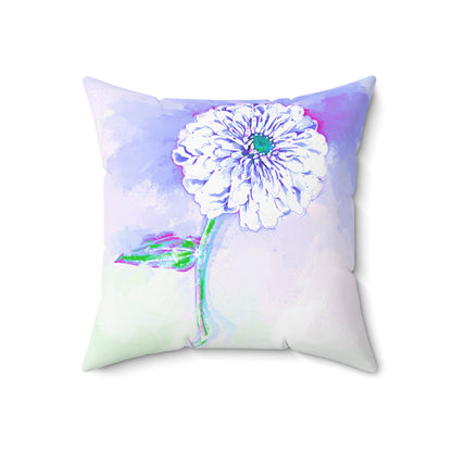 Zinnia Color Splash Spun Polyester Square Pillow, Purple Lavender