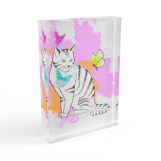 Kitty Flutter Acrylic Block