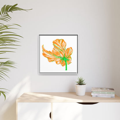 Dancing Tulips Matte Canvas, Framed (Multi-color) Orange