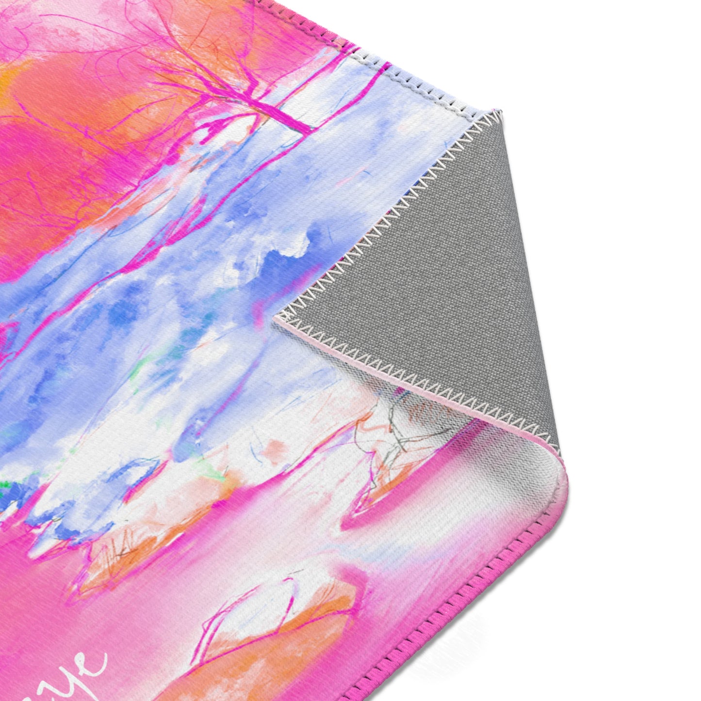 Inspirational Landscapes "Keep an eye on the horizon" Indoor Area Rug in Pink, Blue, and Green (36" x 24")
