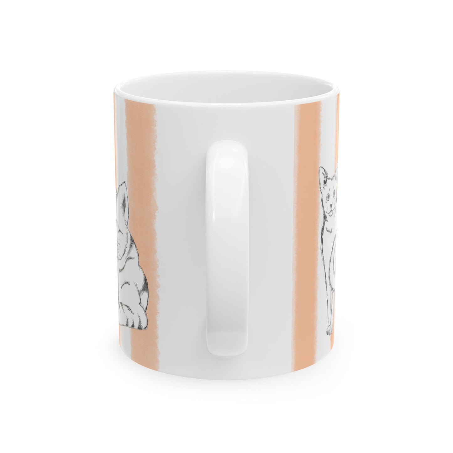 Kitty Fun Mug with Orange Stripes
