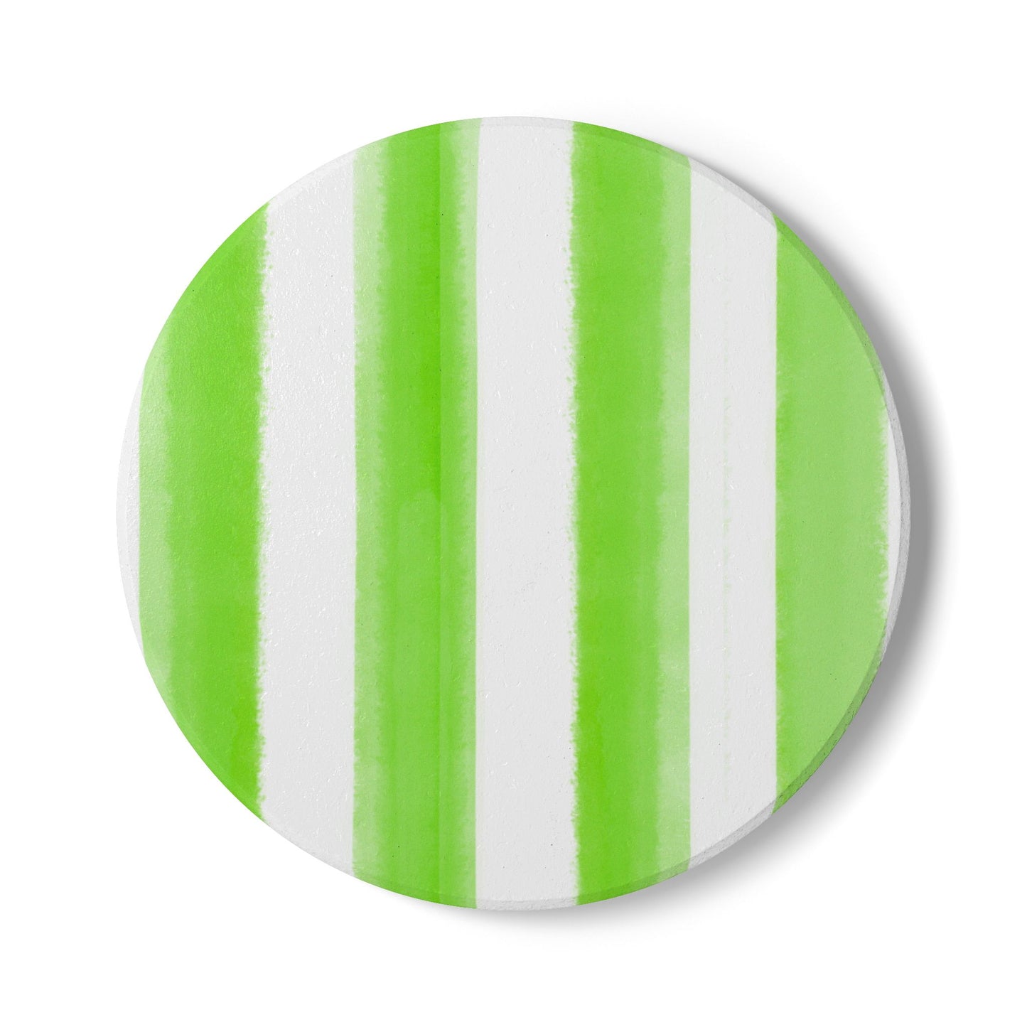 Watercolor Stripe Ceramic Coaster, Light Green